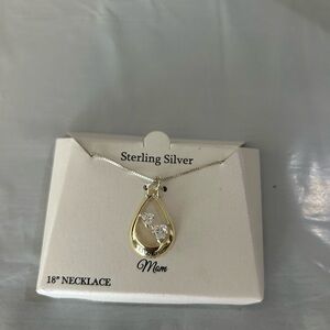 Sterling Silver and Gold Teardrop Necklace - 2 Necklaces